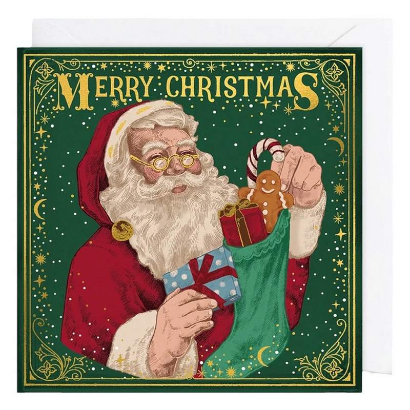 Christmas Cards 10 Pack Storybook Santa and Tree WAX130 card 1