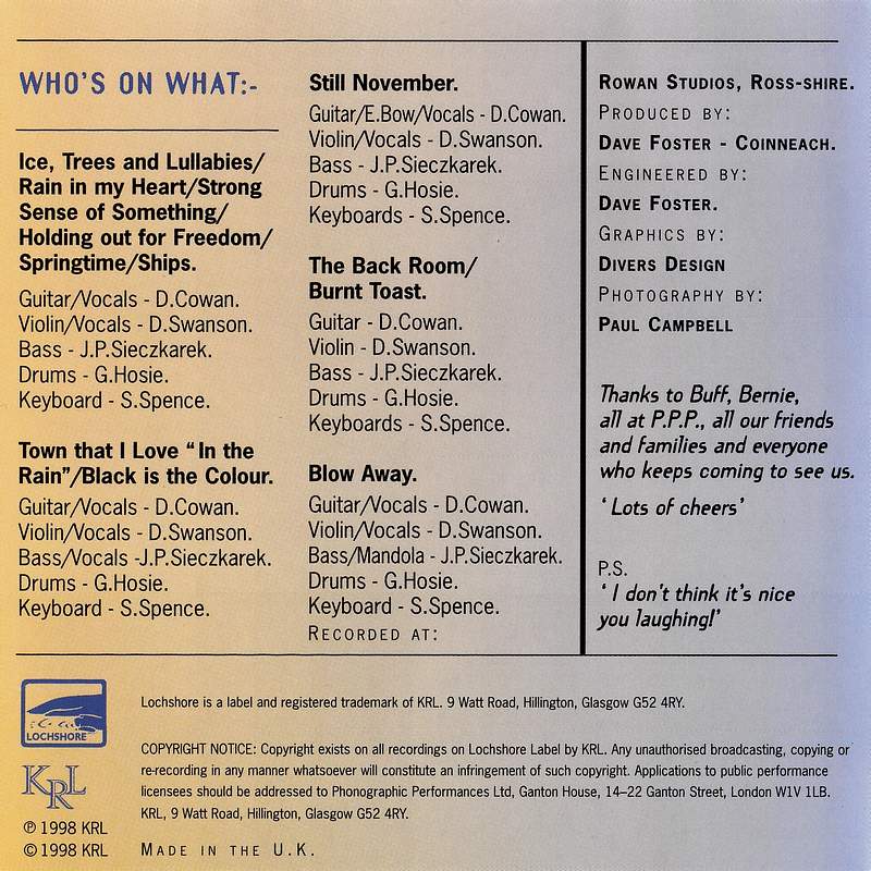 Coinneach Ice Trees And Lullabies CDLDL1280 CD rear