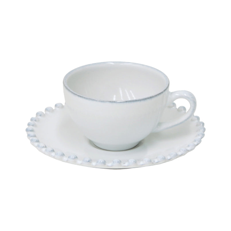 Costa Nova Portugal Pearl White Coffee Cup & Saucer 300124C main