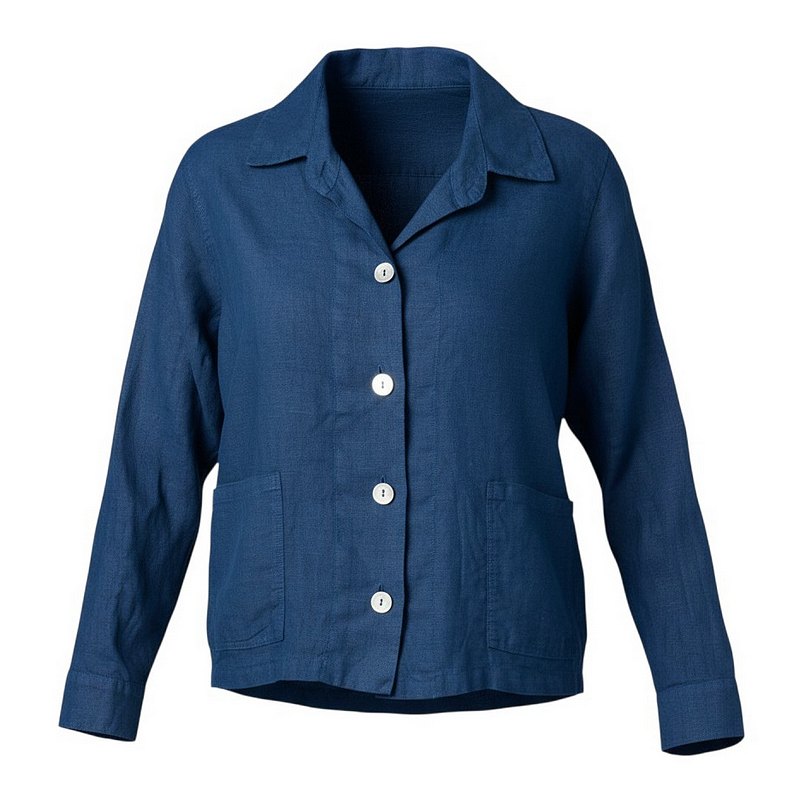 Cut Loose Clothing Cropped Linen Jacket Naval 4408732 front