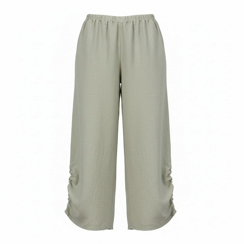 Cut Loose Clothing Ruched Trousers with Pockets Balsam Green 4402938 front