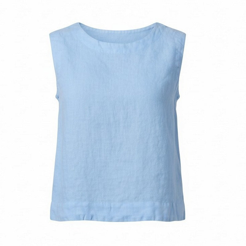 Cut Loose Clothing Shell Vest With Wide Facing Linen Bellflower 4405331 front