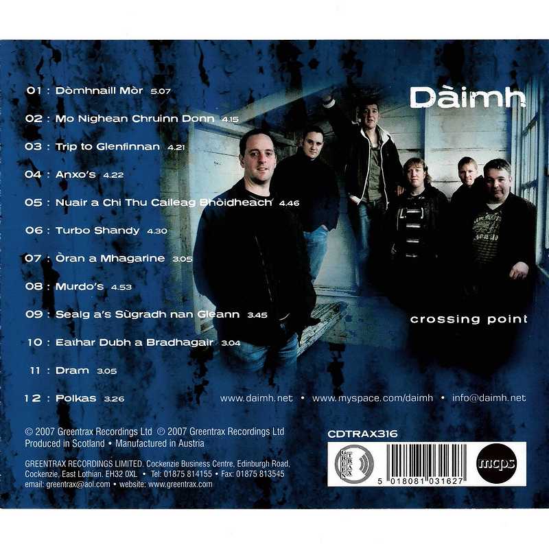 Daimh Crossing Point CDTRAX316 track list