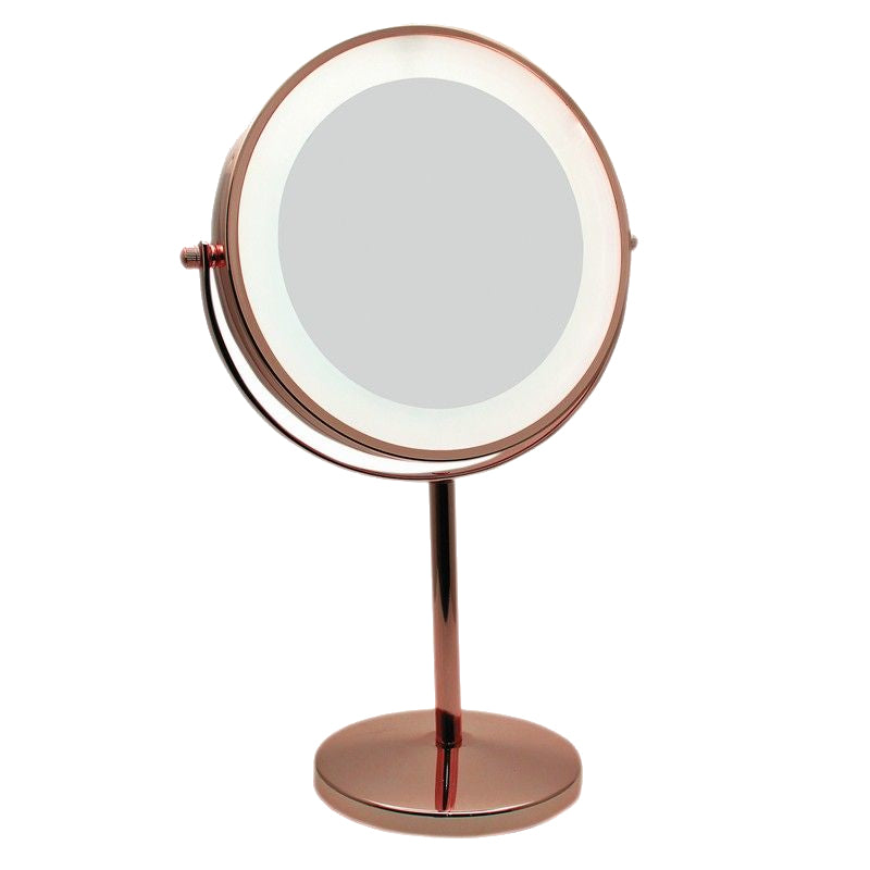 Danielle Creations Double Sided Halo Light Pedestal Beauty Mirror Rose Gold D710RG main