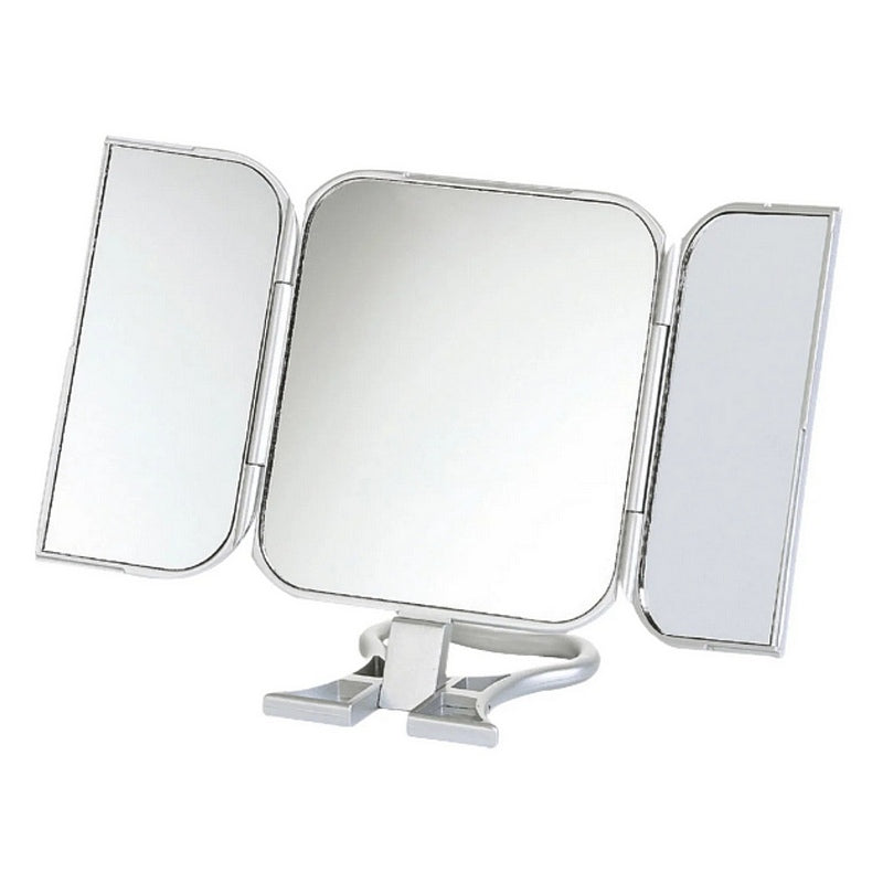 Danielle Creations Folding Travel Mirror Silver 0552 open as stand
