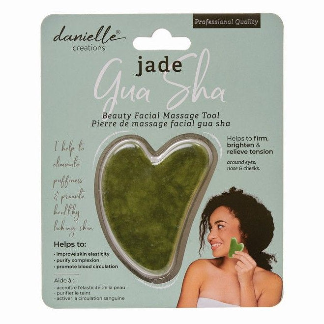 Danielle Creations Jade Gua Sha Facial Massage Tool DC0002GR front
