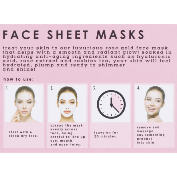 Danielle Creations Rose Gold Shimmer Face Mask instructions