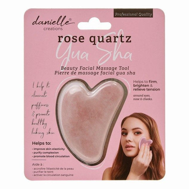 Danielle Creations Rose Quartz Gua Sha Face Massage Tool DC0003PK front