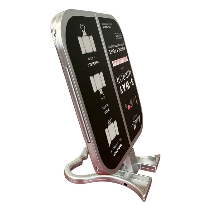 Danielle Creations Folding Travel Mirror Silver 0552 standing