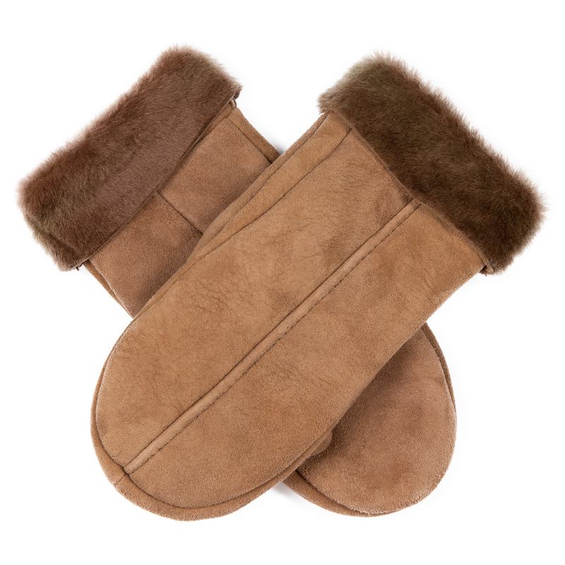 Dents Alice Women's Sheepskin Suede Mittens Camel 7-1060 main