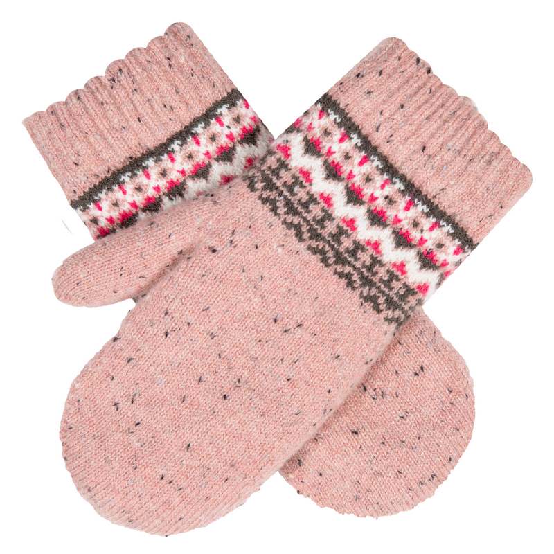 Dents Donegal Yarn Fair Isle Mittens Rose Pink 6-3273 main