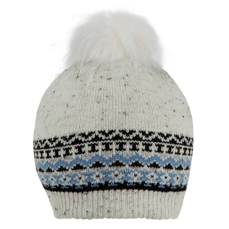 Dents Donegal Yarn Knitted Fairisle Hat Winter White 3-3303 main