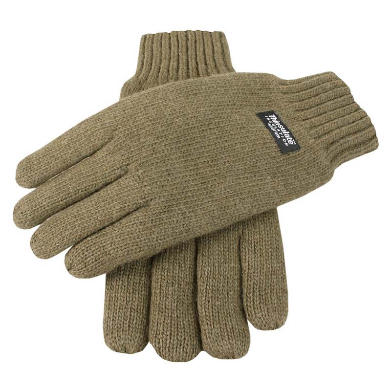 Dents Durham Thinsulate-Lined Knitted Gloves in Olive