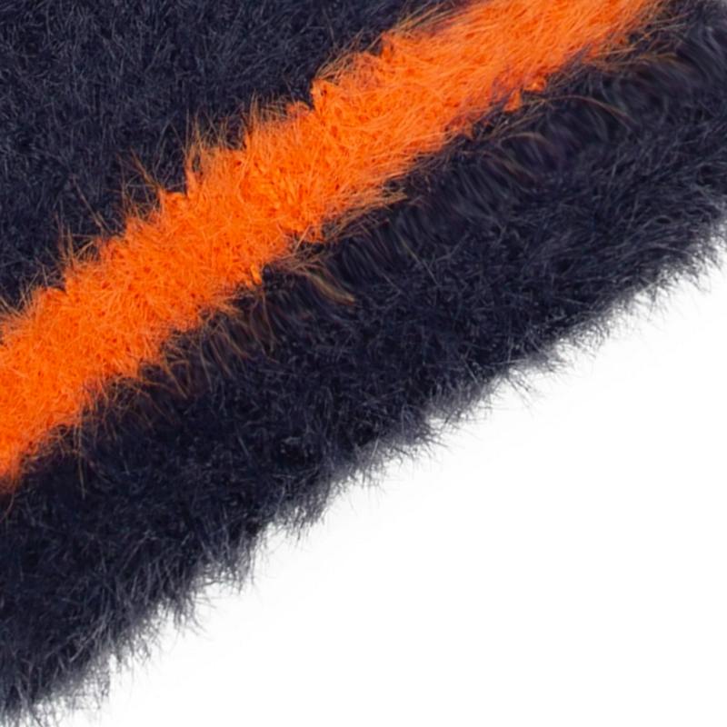 Dents Feather Yarn Knitted Mitten Navy/Pumpkin 6-3294-NAVY-PUMPKIN fabric