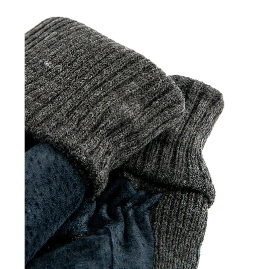 Dents Kendal Three-Point Suede Gloves with Knitted Cuffs Navy 5-1629 cuff detail