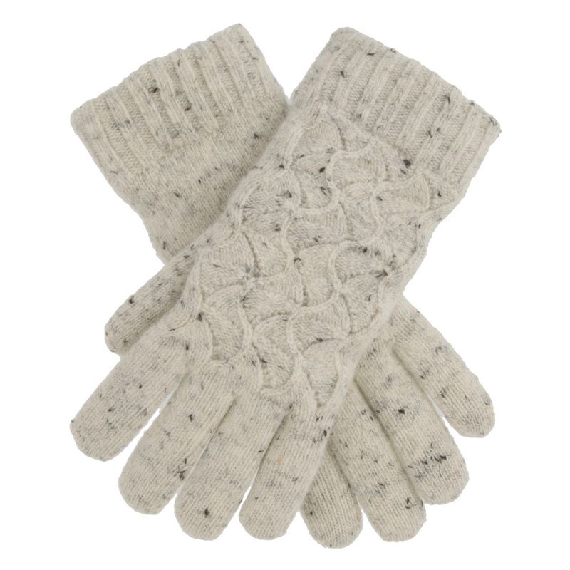 Dents Lace Knit Marl Yarn Gloves Winter White 6-3231 main