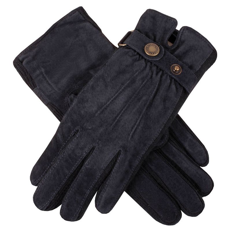 Laura Three-Point Suede Gloves in Navy