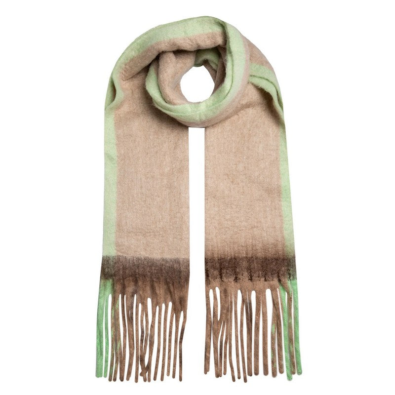 Dents Soft Blanket Scarf with Contrast Edges 4-2900-CAMEL-MINT looped