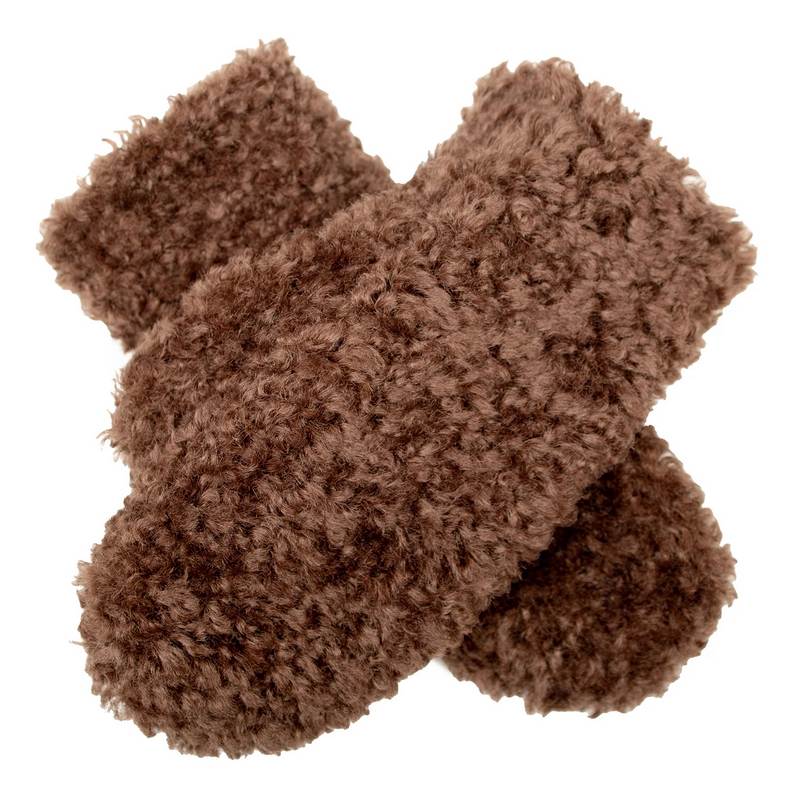 Dents Teddy Fur Mitten Chocolate 6-4292 main