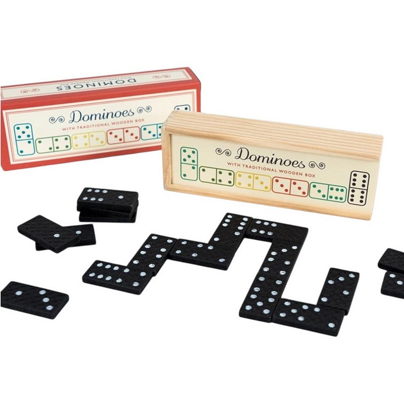 Dominoes With Traditional Wooden Box 28330 in use