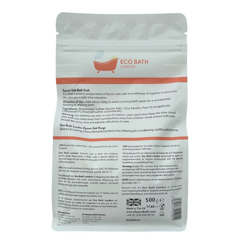 Eco Bath Epsom Bath Salts Grapefruit Detox rear