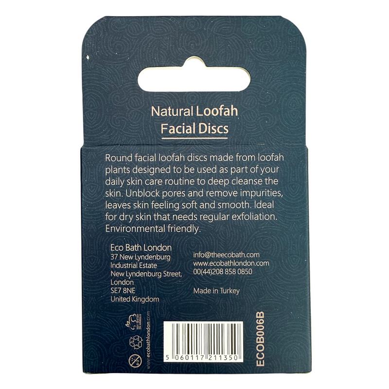 Eco Bath London Natural Loofah Facial Discs box rear