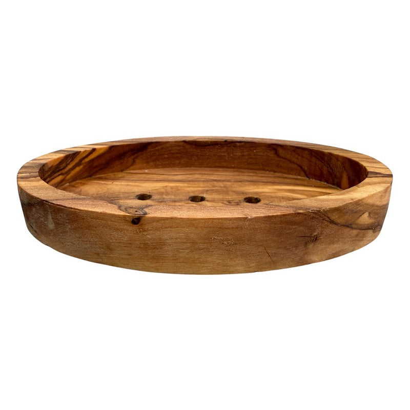 Eco Bath London Olive Wood Soap Dish Oval side