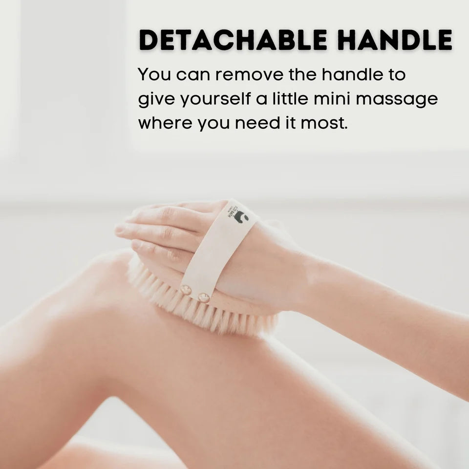 Eco Bath Natural Sisal Body Brush ECOB007 in use on leg