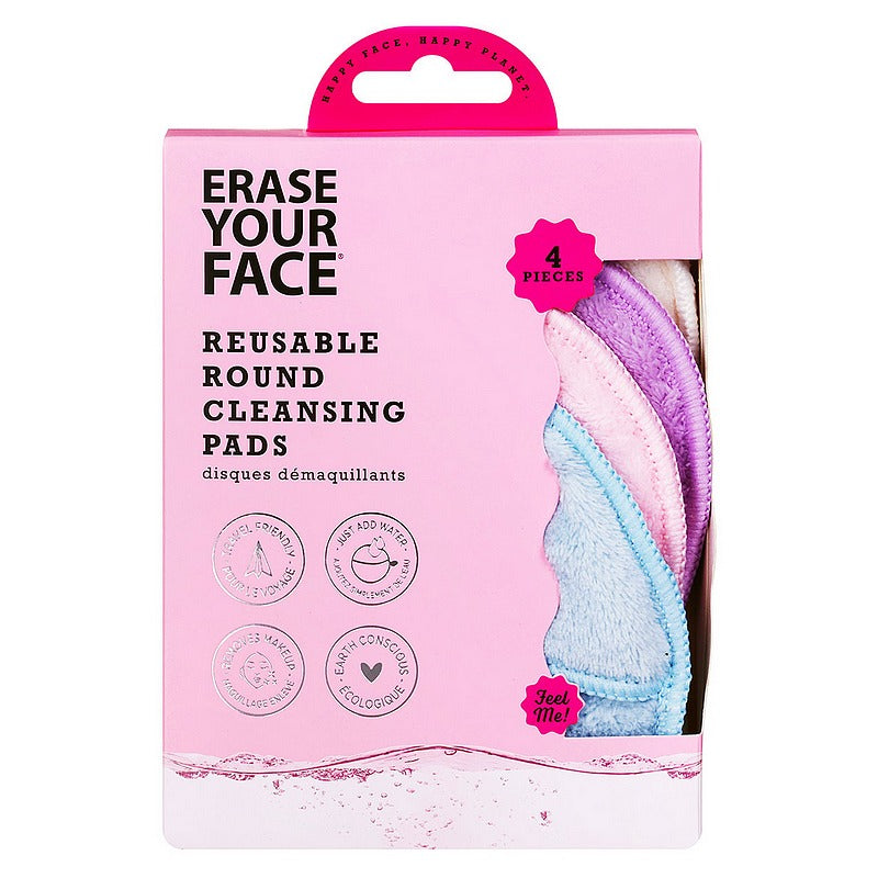 Erase Your Face Reusable Round Cleansing Pad Muted Colour 4 Pack EYF0023PM box front