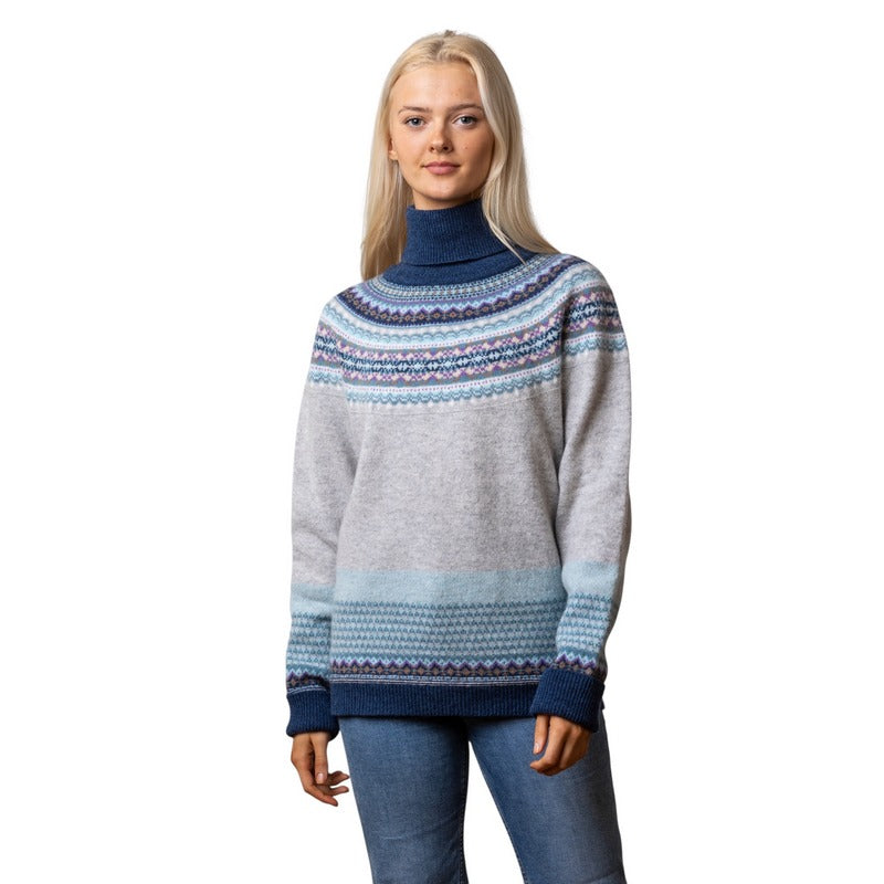 Eribe Knitwear Alpine Roll Collar Sweater Arctic on model 1 front