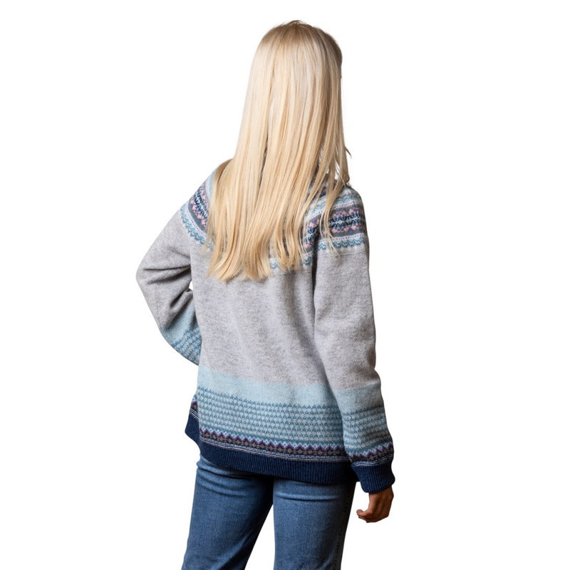 Eribe Knitwear Alpine Roll Collar Sweater Arctic on model 1 rear
