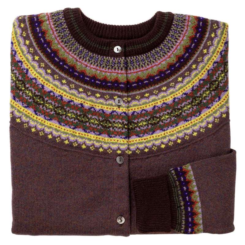 Eribe Knitwear Alpine Short Cardigan Heather folded