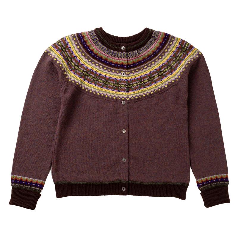 Eribe Knitwear Alpine Short Cardigan Heather front