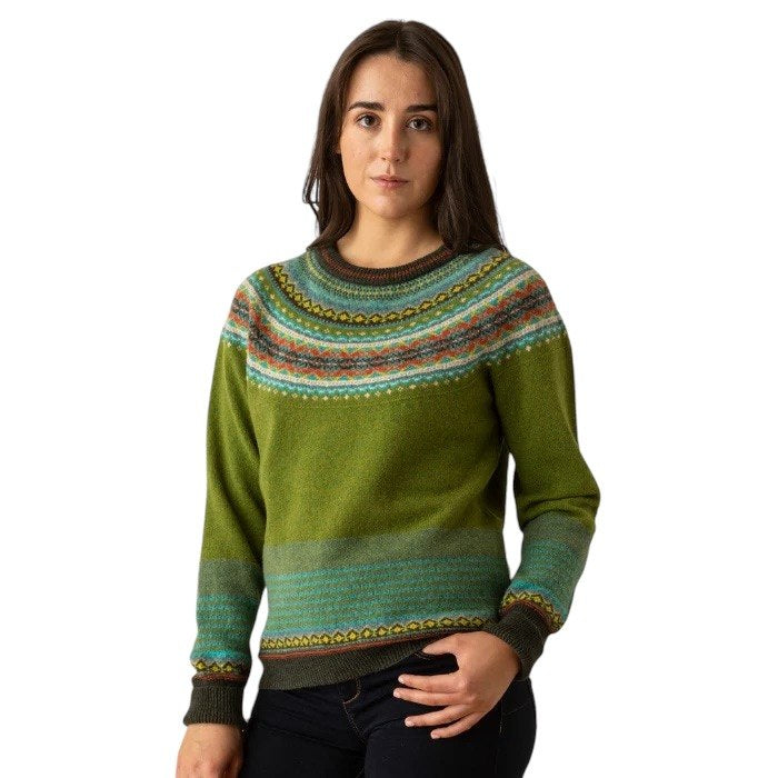 Eribe Knitwear Alpine Sweater Moss on model front