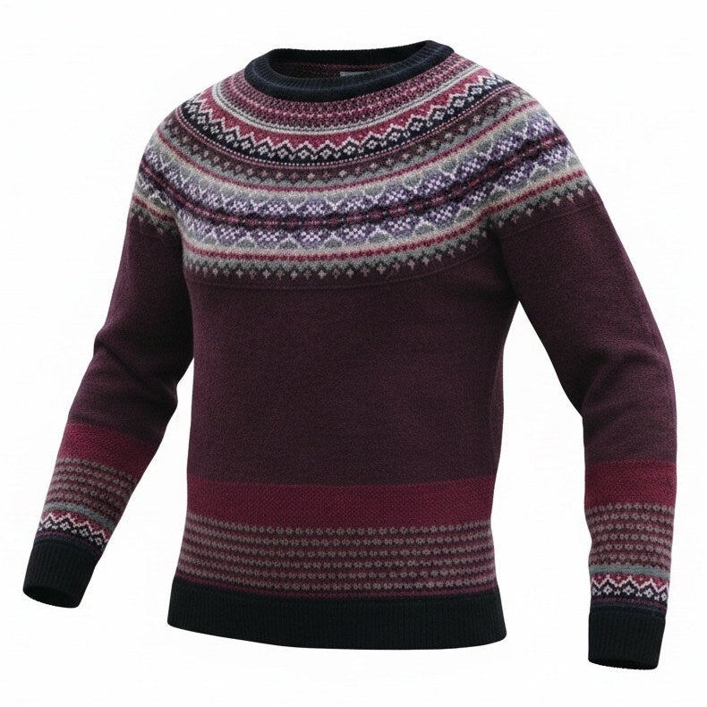 Eribe Knitwear Alpine Sweater Tyrian front