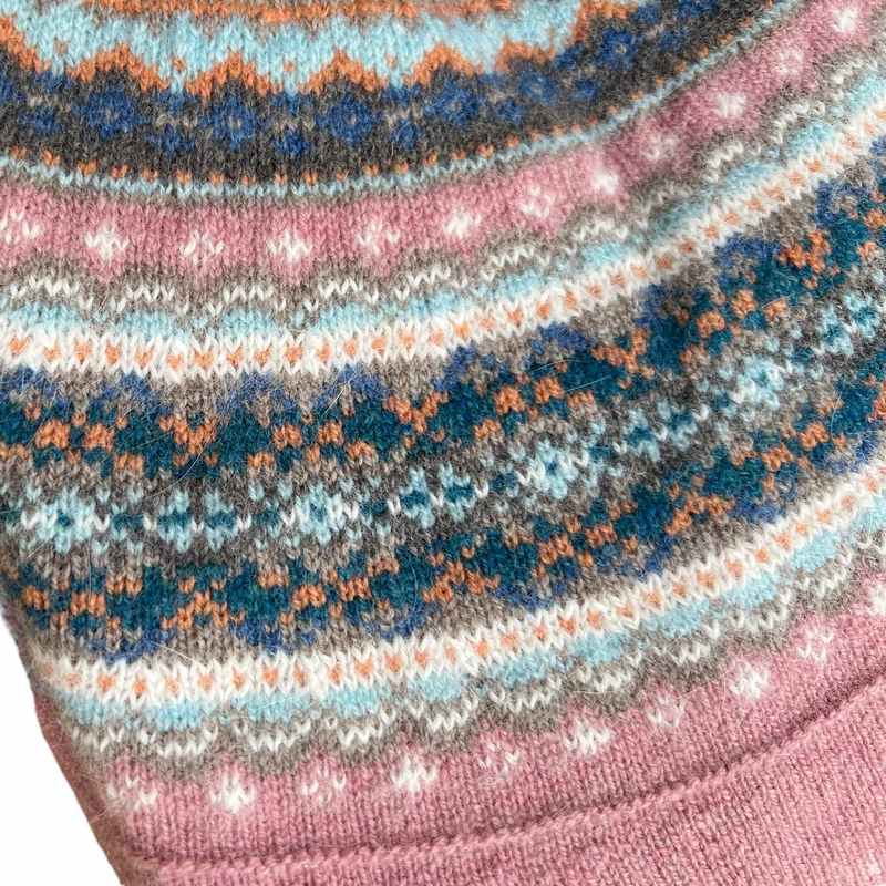 Eribe Knitwear Alpine Sweater Vintage Pink knit detail