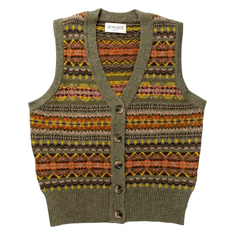 Eribe Knitwear Kinross Waistcoat Agate front