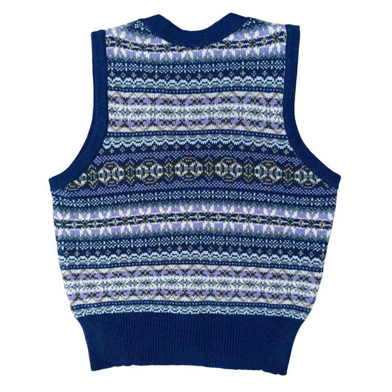 Eribe Knitwear Kinross Waistcoat Sapphire rear