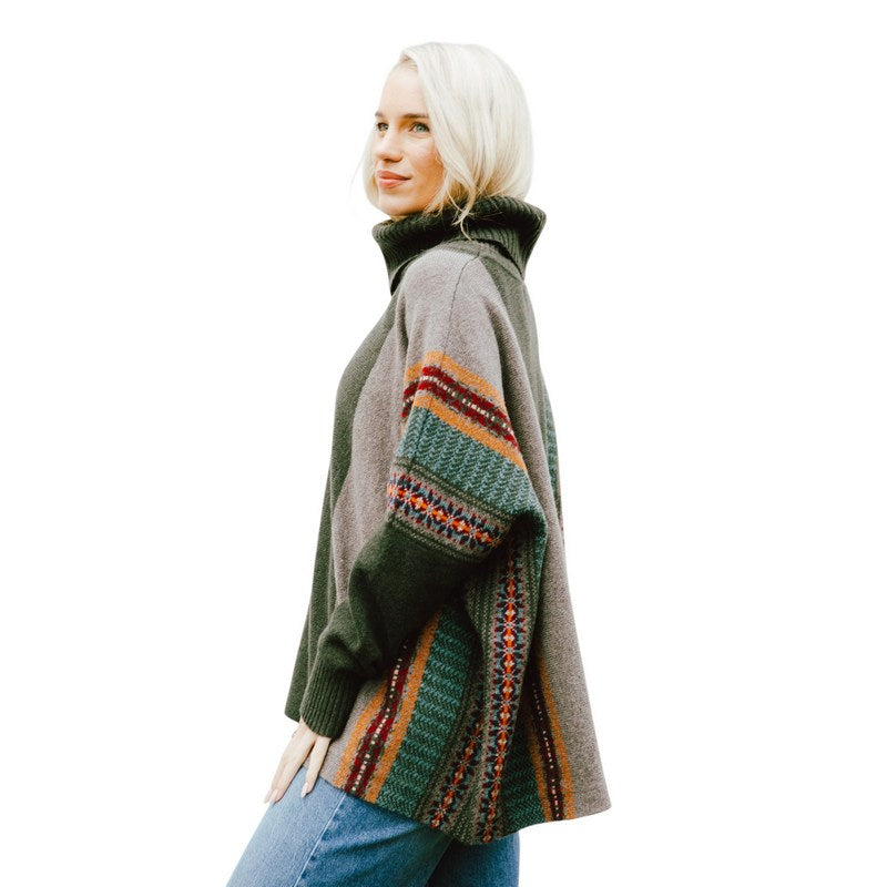 Eribe Knitwear Montrose Cowl Sweater Bracken on model side