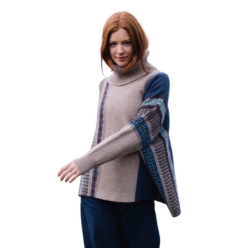 Eribe Knitwear Montrose Cowl Sweater Oban Sky on model main