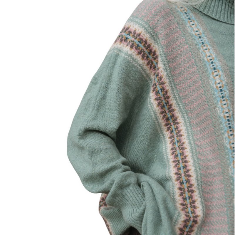 Eribe Knitwear Montrose Cowl Sweater Sage on model side