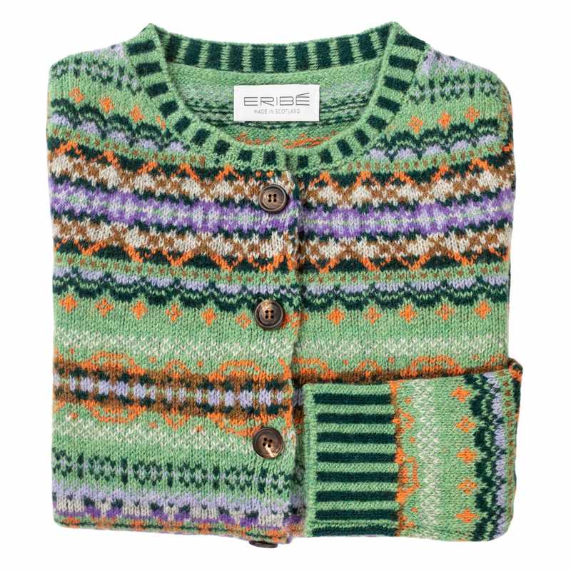 Eribe Knitwear Westray Fairisle Cardigan Meadow C4199 folded
