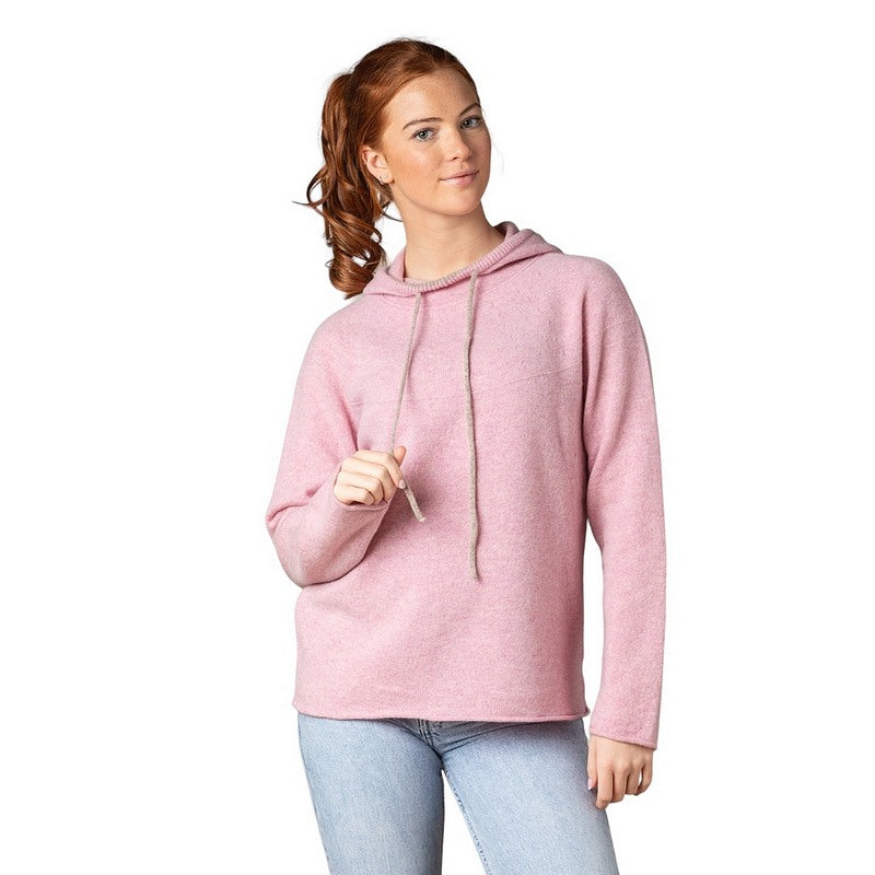 Eribe Knitwear Corry Hoody Sweater P4273 Pink Haze on model 1 front