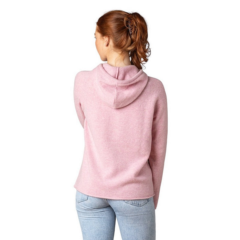 Eribe Knitwear Corry Hoody Sweater P4273 Pink Haze on model 1 rear