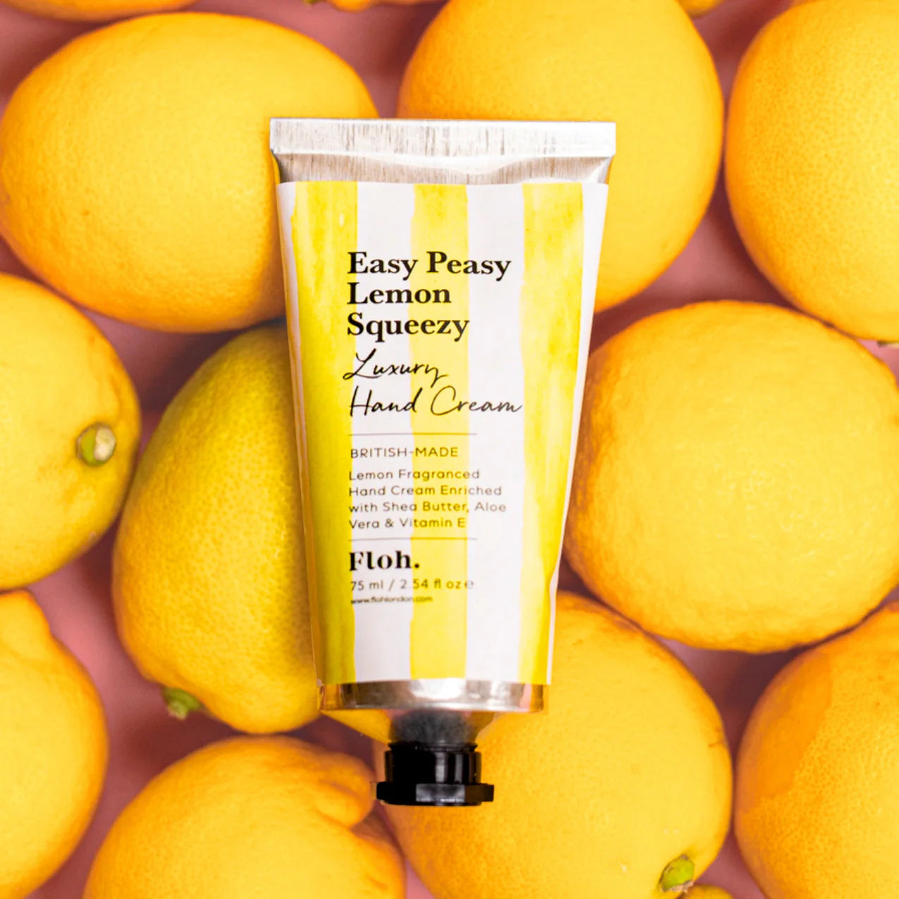 Floh Easy Peasy Lemon Squeezy Luxury Hand Cream HC89FH tube on lemons