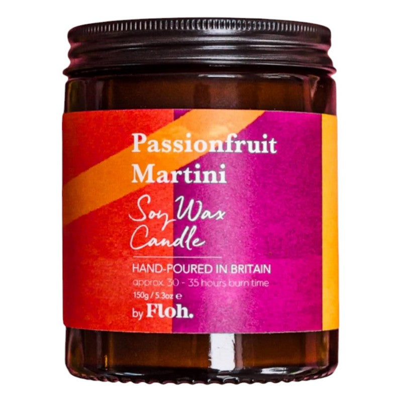 Floh Passionfruit Martini Apothecary Candle in Glass Jar AC91FH front