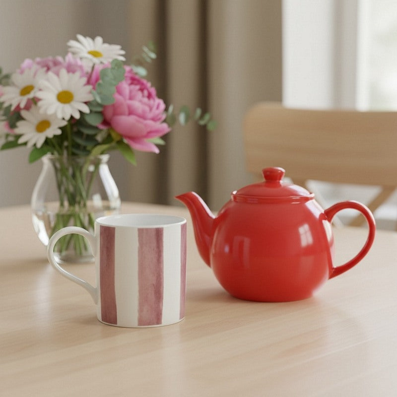 Floh Peach Striped Bone China Mug FM53FH lifestyle