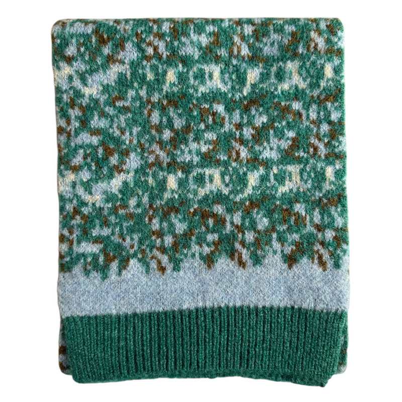 Fonem Match Knitted Scarf Green folded