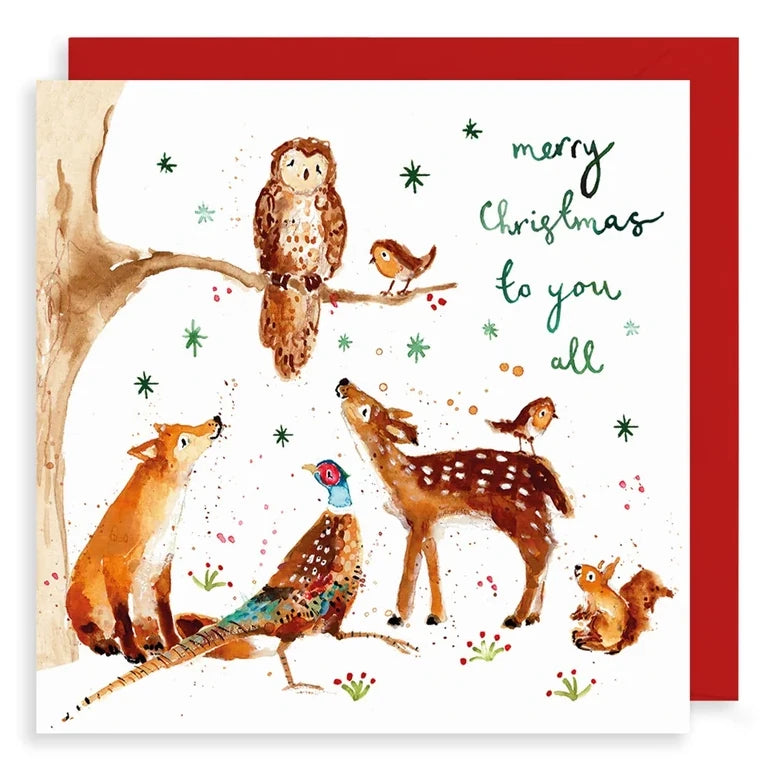 Forest Animals Christmas Card Merry Christmas To You All LMXM76 front
