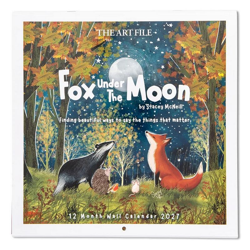Fox Under The Moon Wall Calendar 2027 front